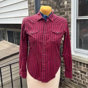 Ralph Lauren western Red and Black Plaid Shirt